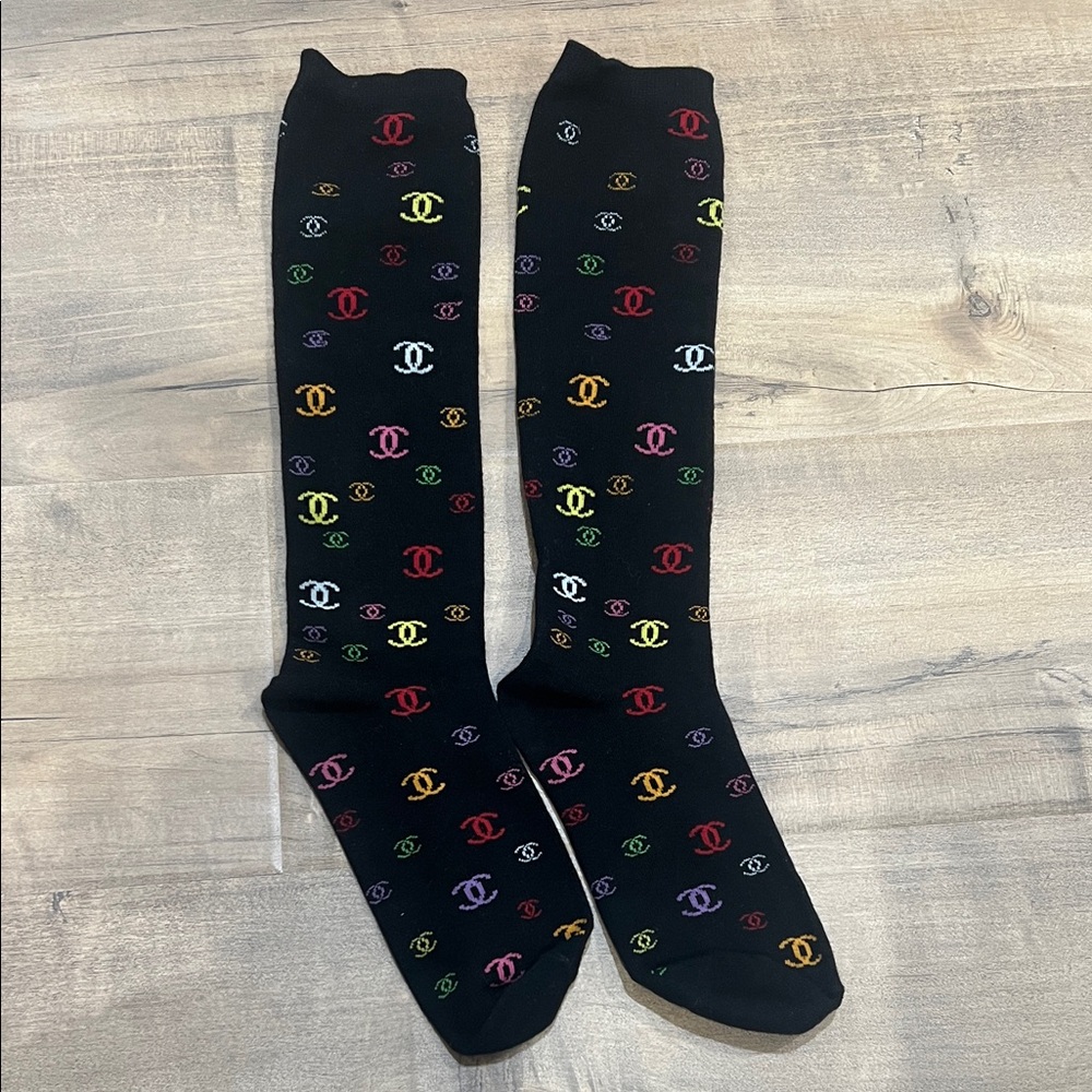 Chanel Logo Patterned Socks